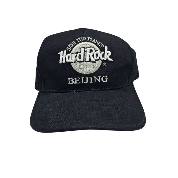 Hard Rock Cafe Beijing Black Snapback Hat Embroidered Logo Save The Planet - Picture 7 of 7